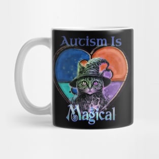 Autism Awareness Puzzle Cat Autism Is Magical Mug